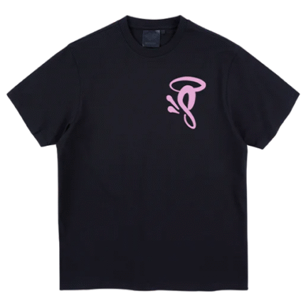 S Camiseta Logo Impreso Negro Rosa