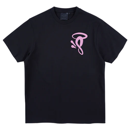 S Camiseta Logo Impreso Negro Rosa